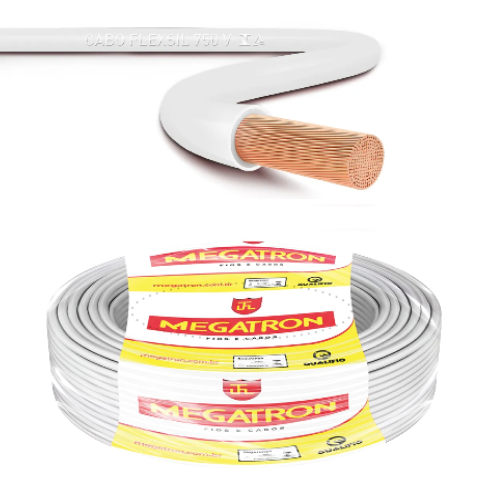 Cabo Flexível Branco de 2,5mm Megatron